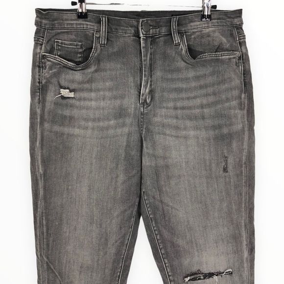 BLANK NYC The Great Jones Distressed High Rise Grey Scissor Cut Hem Skinny Jean - Picture 3 of 13